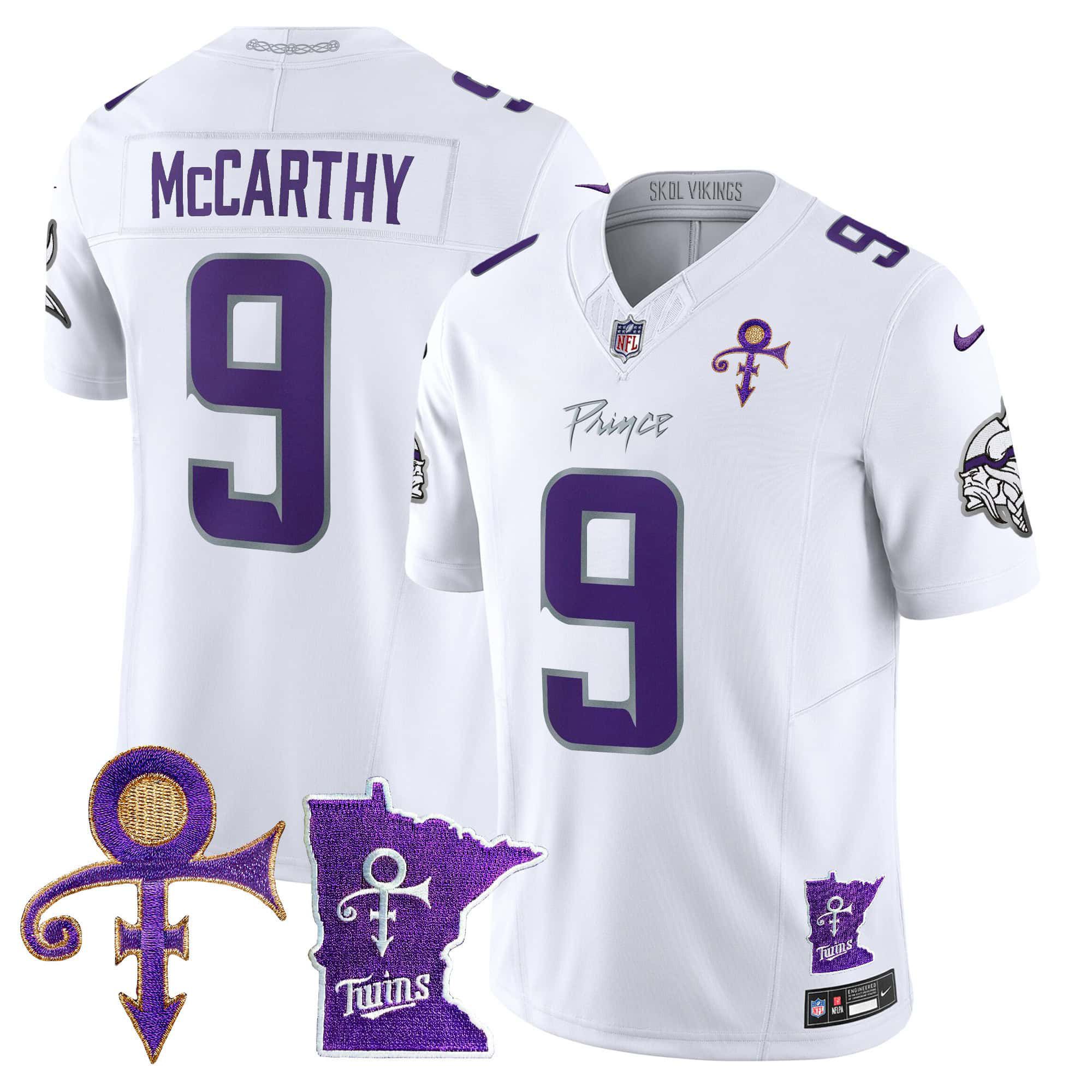 Men Minnesota Vikings #9 Mccarthy White 2024 Nike Prince Vapor Limited NFL Jersey->indianapolis colts->NFL Jersey